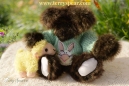 brown bear with Easter sweater and sheep 1000 114