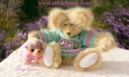 Butterscotch Bear with Happy Easter Sweater and lilac lamb 1000 110